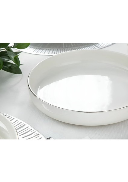 Modern Gümüş Krem Porselen Salata ve Sunum Kasesi 20 Cm, Şık ve Kullanışlı Tasarım fiyatları
