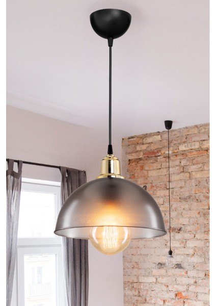 Buzlu Füme Küre Sarkıt Avize, Modern ve Şık Aydınlatma Parçası