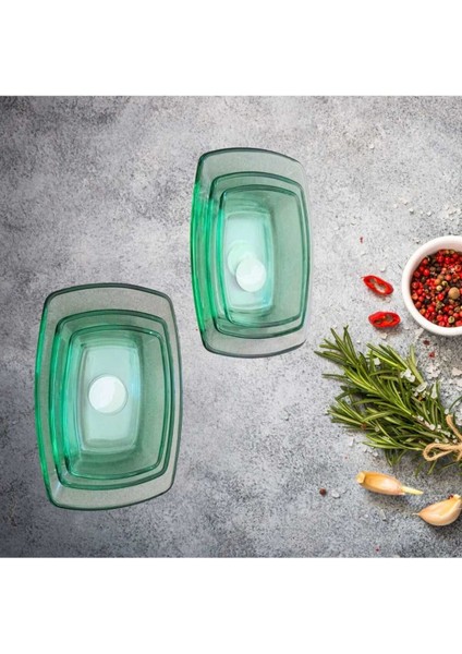 Yeşil Kayık Tabak Seti 12-14-18 Cm, 6'lı Paket