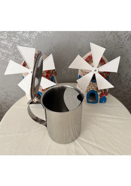 Çelik Kapaklı Sürahi 304 Kalite Paslanmaz Çelik