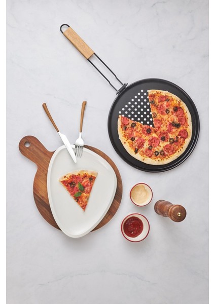 Yüksek Kaliteli Pizza Pişirme Tavası, Pratik ve Dayanıklı Lezzetli Yemekler Için fırsatları