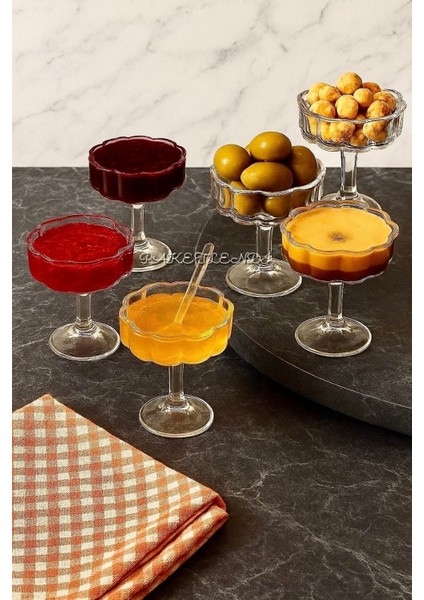 6’lı Ayaklı Cam Kahve Yanı Sunumluk, 50ML, Şık ve Kullanışlı Tasarım