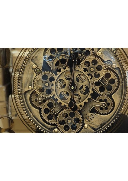 Çarklı Duvar Saati Sarıoksit Akar Mekanizmalı Dekoratif Hediyelik indirimleri