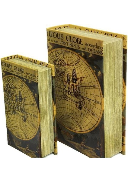 Kutu Kitap Harita 2'li Set Dekoratif Hediyelik fiyatları