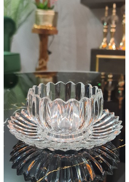 6 Kişilik Parlak Kristal Cam Tatlı ve Çerez Tabağı Seti, 12 Parça, Şık ve Zarif fırsatları