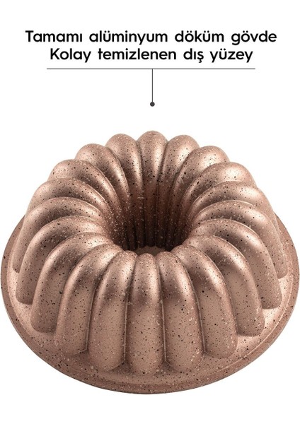 Pembe Rose Gold Döküm Kek Kalıbı 26 Cm, Şık ve Dayanıklı Tasarım fiyatları