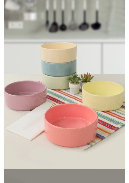 Ekru, 14 Cm, 6'lı Set, Şık ve Kullanışlı Çorba Kasesi