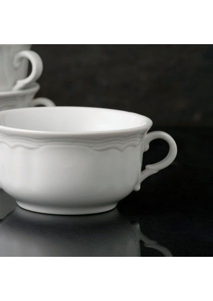 Venedik Serisi 4'lü 12 cm Kulplu Beyaz Porselen Çorba Kasesi fiyatları
