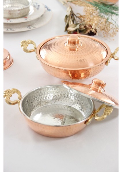 Bakır Tencere Tava Kapağı 18 Cm, Şık ve Dayanıklı, Kahverengi Renkli Ürün. fiyatları