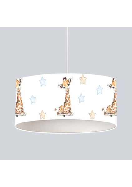 Renkli Çocuk Odası Sarkıt Avize, Zürafa ve Yıldız Tasarımı