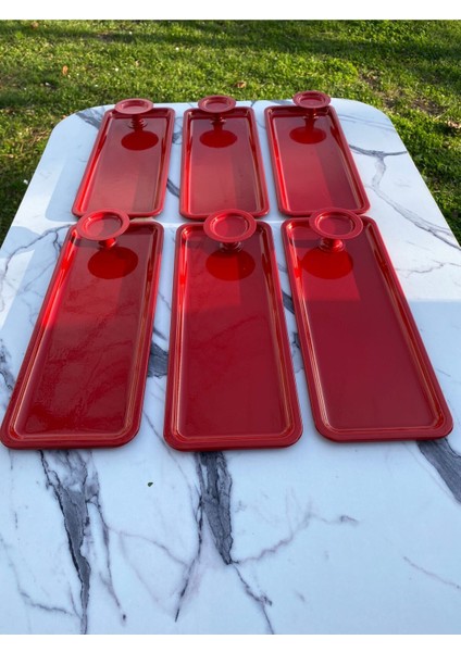 Kırmızı Baton ve Makaronluk Seti, Pasta ve Kahve Servis Tepsisi, Şık Sunum fiyatları