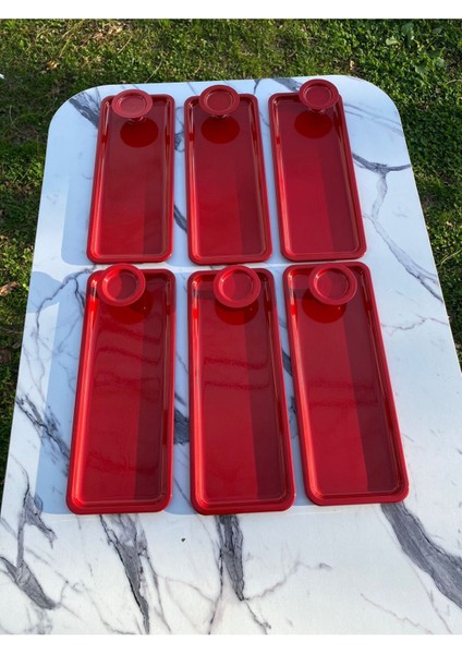 Kırmızı Baton ve Makaronluk Seti, Pasta ve Kahve Servis Tepsisi, Şık Sunum modelleri