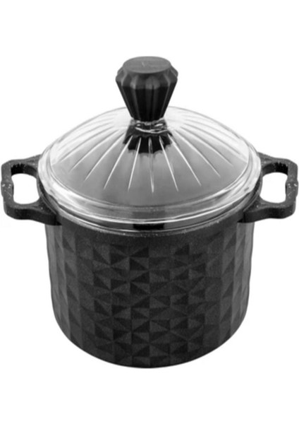 24 cm Granit Döküm Derin Tencere, Dayanıklı ve Şık Mutfak Gereci
