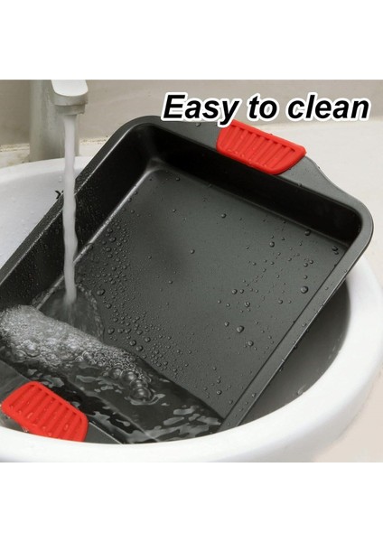 Çok Renkli Silikon Saplı Kare Fırın Tepsisi, Yanmaz, Yapışmaz, 30 cm fırsatları