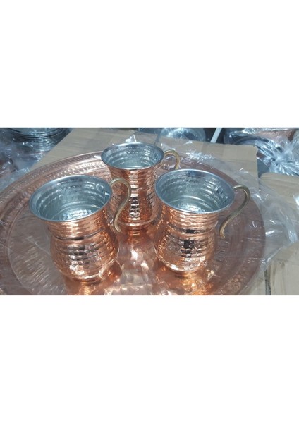 Bakır Ayran Bardağı 3'lü Set Çift Kordonlu, Şık ve Dayanıklı Tasarım fiyatları