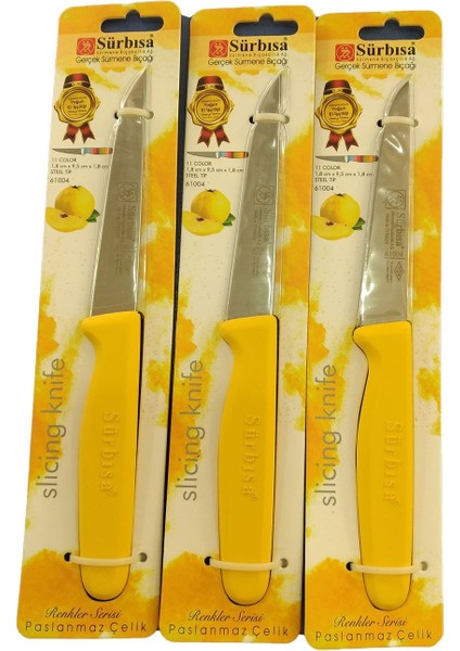Üçlü Set Çelik Meyve ve Mutfak Bıçağı, Pratik ve Şık Tasarım