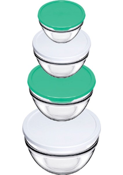 Çok Renkli 4'lü Kapaklı Saklama Seti, Pratik ve Şık Depolama Çözümü