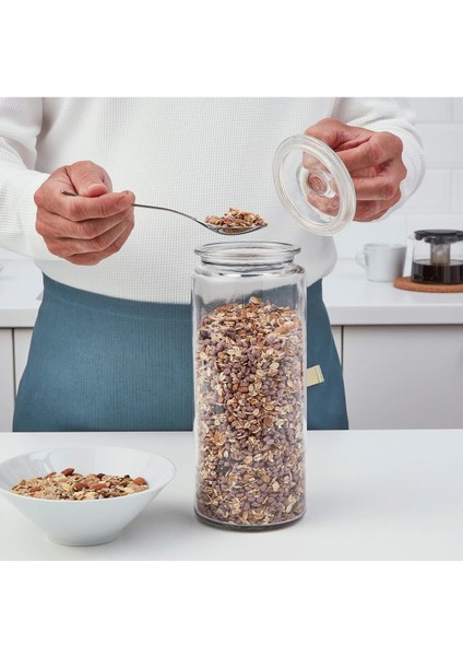 Şeffaf 1,8 Litre Vakumlu Cam Kapaklı Kavanoz, Turuncu Renkli, Pratik ve Şık Kullanım fırsatları