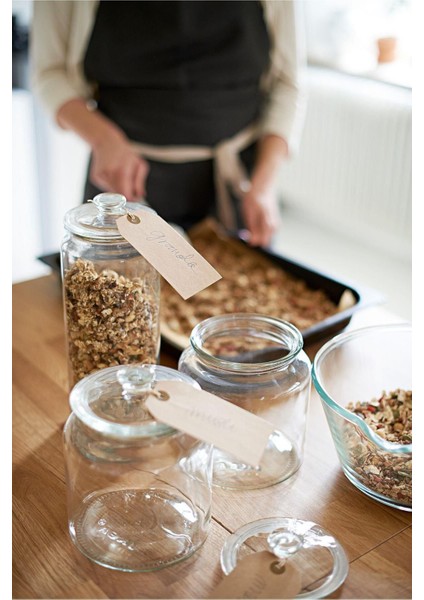 Şeffaf 1,8 Litre Vakumlu Cam Kapaklı Kavanoz, Turuncu Renkli, Pratik ve Şık Kullanım