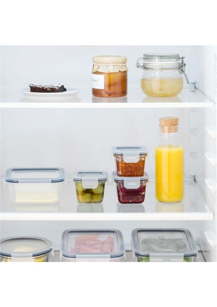 3'lü Cam Saklama Kabı Seti, Kapaklı ve Kilitlemeli, Gri Renk fiyatları