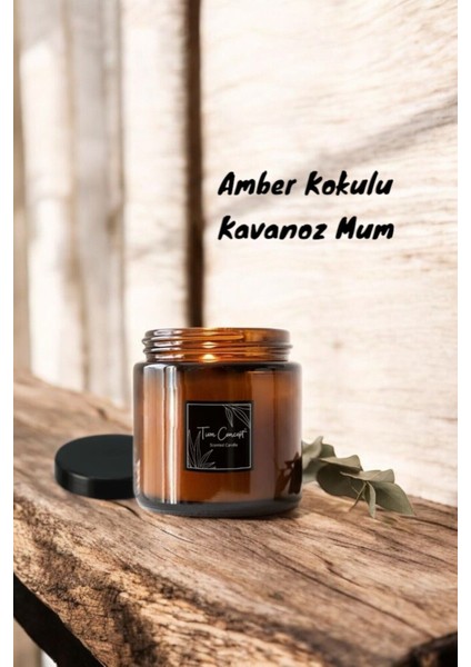 Özel Tasarım Amber Kokulu Soya Mum, Şık ve Doğal Ev Dekorasyonu Için fiyatları