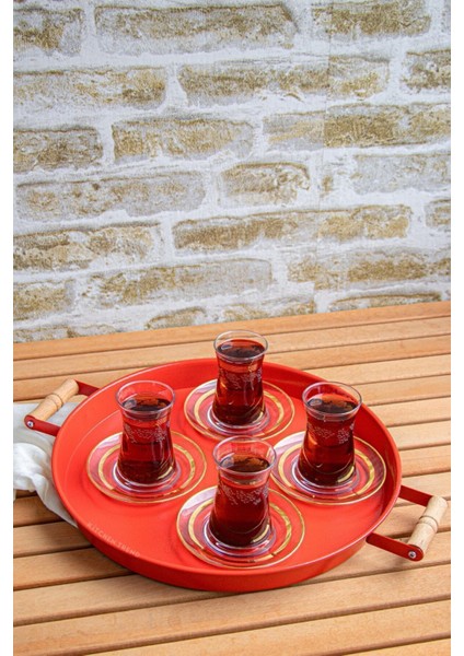 Iki Adet 45 ve 37 cm Ahşap Kulplu Kahve ve Sunum Tepsisi Seti modelleri