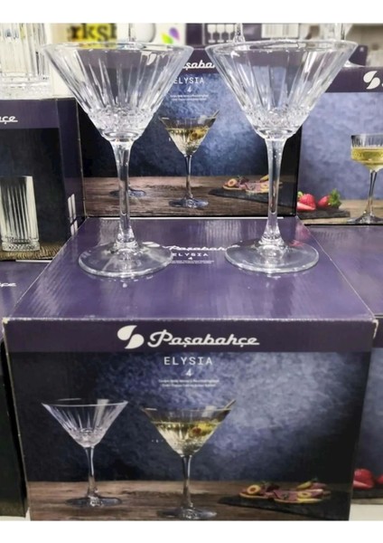 Beyaz 4'lü Martini Sunum Kadehi, 220CC, Şık ve Kullanışlı Set