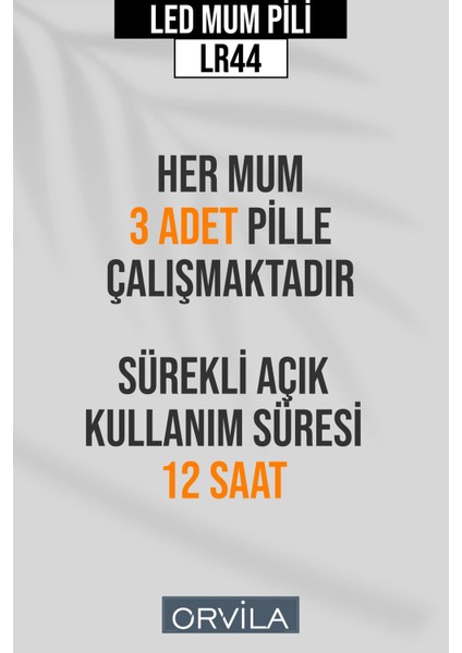 10 Adet Yedek Pil, Pilli Ledli Mumlar Için 12 Saat Çalışma Süresi fiyatları