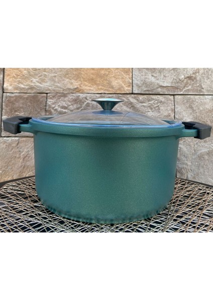 Yeşil Alüminyum Döküm 20 cm Derin Tencere, Sağlam ve Şık Tasarım