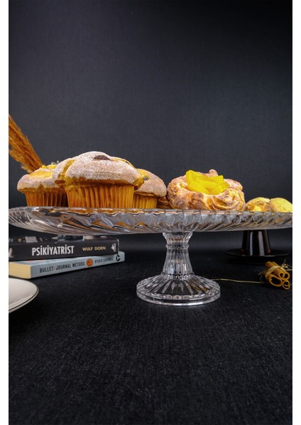 Turuncu Dikdörtgen Kek ve Pasta Sunum Standı 37,5 cm