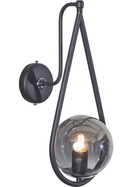 Şık Krom-Siyah Metal Gövde Füme Camlı Modern Aplik fırsatları