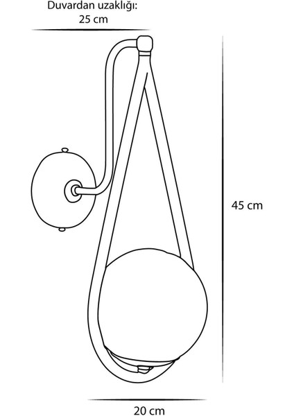 Şık Krom-Siyah Metal Gövde Füme Camlı Modern Aplik