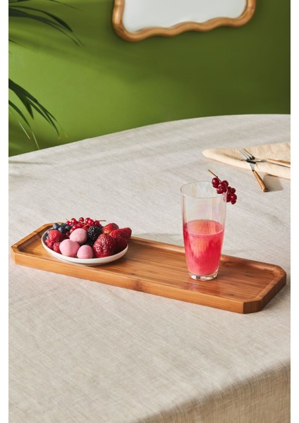 Bambu Tepsi 33 Cm, Kahverengi, Şık ve Dayımlı Sunum Için Mükemmel Seçenek