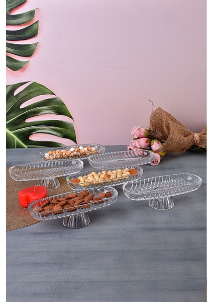 6'lı Cam Ayaklı Lüx Sunumluk Seti, Çerezlik ve Kahvaltılık Için Şık Tasarım modelleri