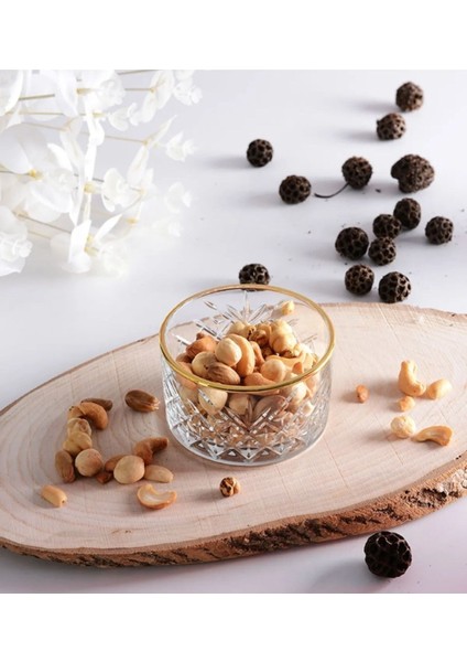 Altın Dokunuşlu Turuncu 4'lü Kase Seti, 9 Cm, Şık ve Kullanışlı Tasarım