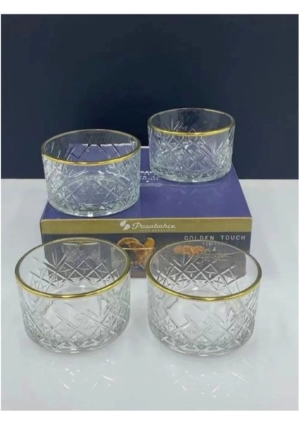 Altın Dokunuşlu Turuncu 4'lü Kase Seti, 9 Cm, Şık ve Kullanışlı Tasarım modelleri