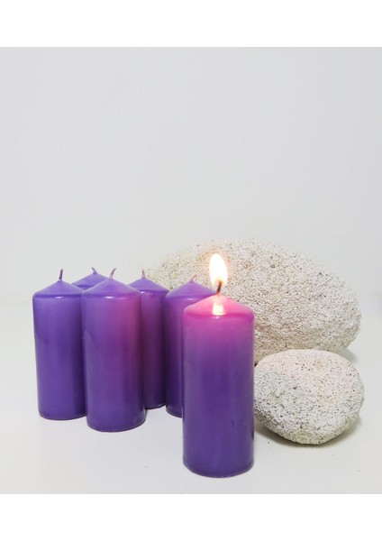 Altı Adet Mor Bar Mum Hediye Seti, Şık ve Doğal Dekorasyon Için Ideal fiyatları