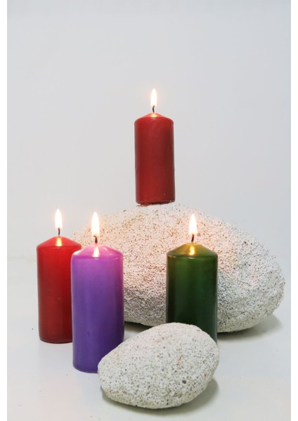 Altı Adet Mor Bar Mum Hediye Seti, Şık ve Doğal Dekorasyon Için Ideal modelleri