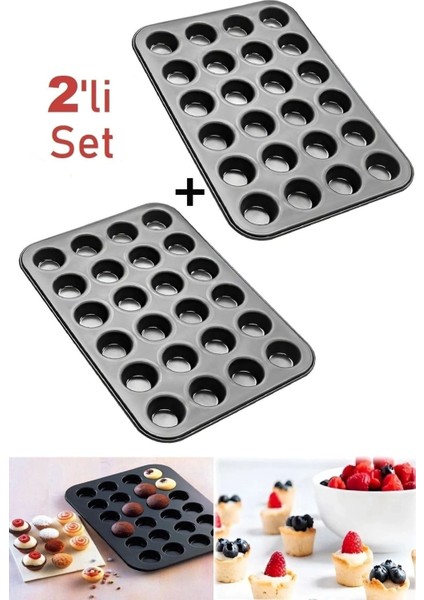 24 Bölmeli Yapışmaz Muffin Kek Kalıbı, Pratik ve Şık Mutfak Gereci