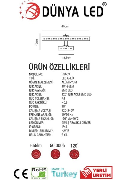 5W Krom LED Aplik Beyaz Işık Banyo, Tablo, Yatak Başı Aydınlatması fiyatları