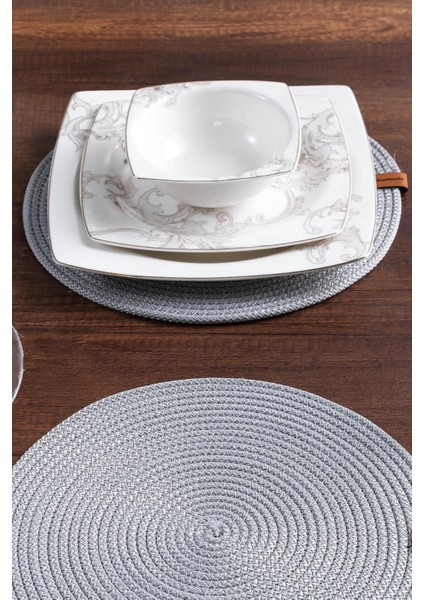 Gri Yuvarlak Supla ve Amerikan Servis Runner Takımı, Şık ve Kullanışlı Set fırsatları