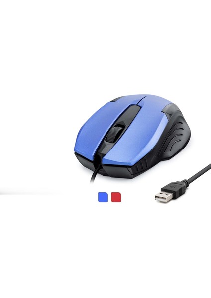 Kablolu Mouse 800 Dpı 140 cm Mavi Kırmızı HDX3254