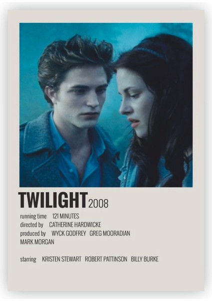 Çok Renkli Twilight Film Bilgi Kartı Duvar Posteri, Dekoratif ve Şık Tasarım