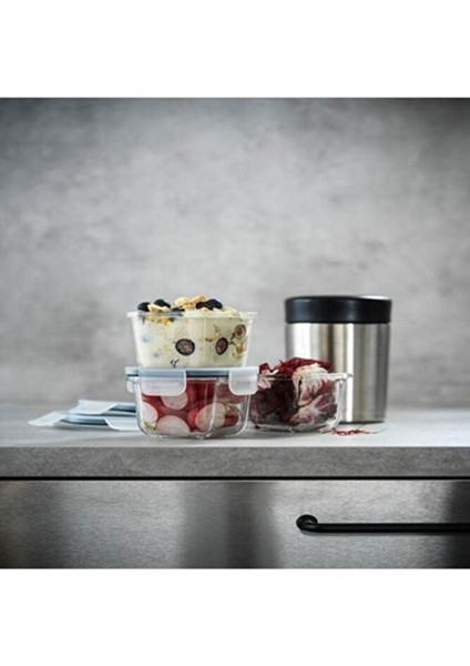 Cam Siyah Kapaklı Saklama Kabı 365+ | Dayanıklı ve Şık Tasarım