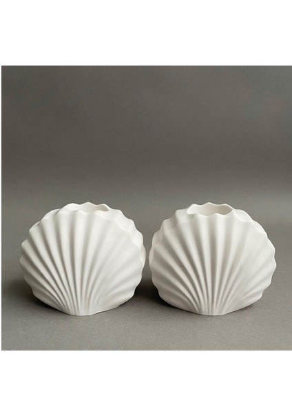 Istiridye Şamdan Mumluk, Dekoratif Kuru Çiçekli Mini Vazo, Kahverengi