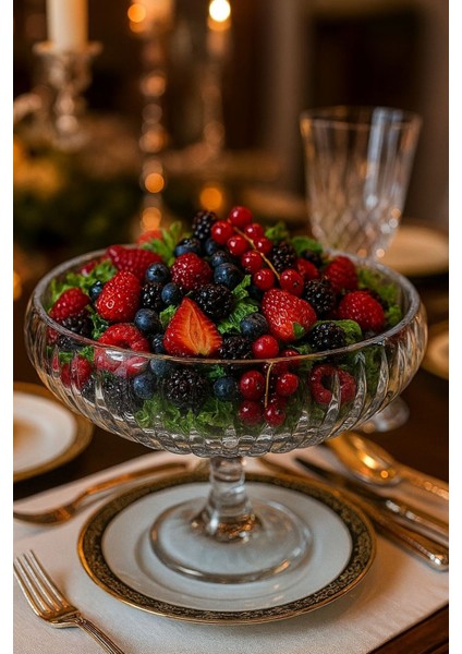 El Yapımı 24 cm Ayaklı Meyve Sunumluk, Şık ve Fonksiyonel Tasarım