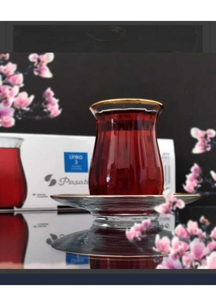 Altın Yaldızlı 6 Parça Çay Bardağı Seti 145 Ml, Şık ve Zarif Tasarım