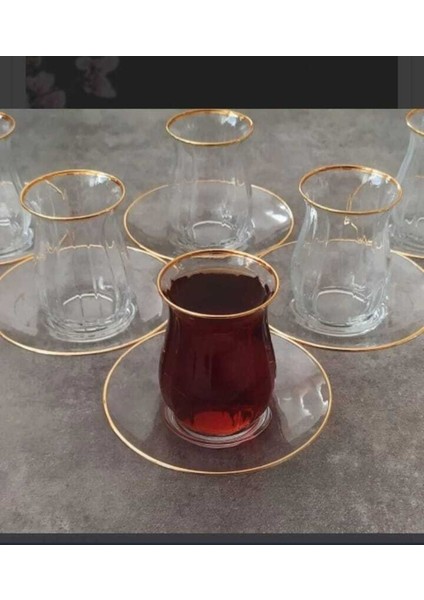 Altın Yaldızlı 6 Parça Çay Bardağı Seti 145 Ml, Şık ve Zarif Tasarım indirimleri