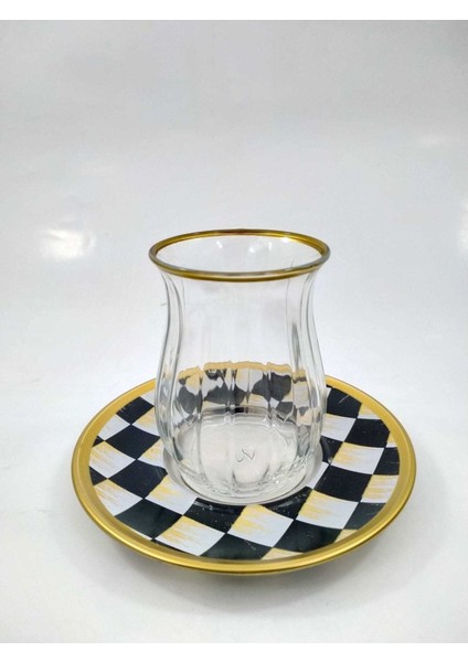 Altın Yaldızlı 6 Parça Çay Bardağı Seti 145 Ml, Şık ve Zarif Tasarım