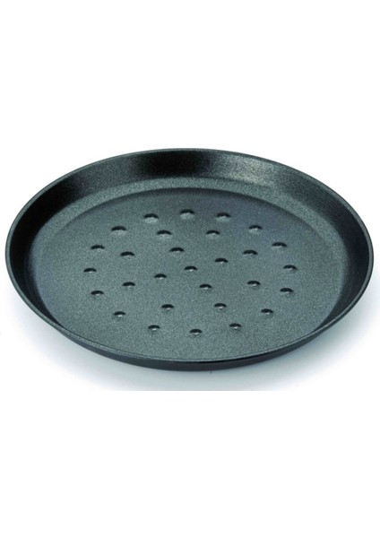 Kara Sac Delikli Pizza Tepsi, Çap 28 Cm, Dayanıklı ve Şık Tasarım